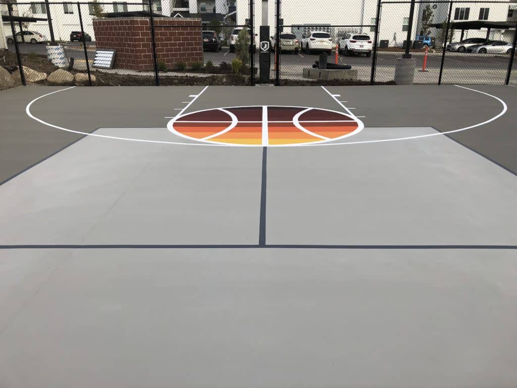 Utah Court Surfacing Outdoor Sports Court Custom Graphics new court construction