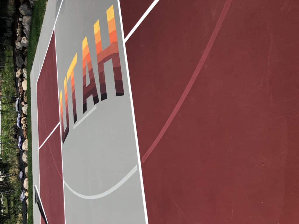 Custom graphics Utah Court Surfacing Outdoor Sports Court