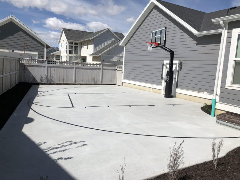 backyard court winter Epoxy Lines Court Resurfacing Layton UT Utah Court Surfacing