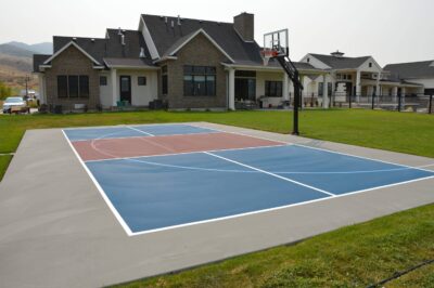 sports court after the winter